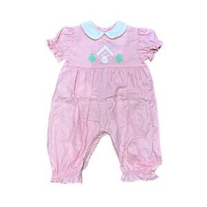 Funtasia Too Dallas Baby Girl 6 Months Ginger Bread House Christmas Tree Romper